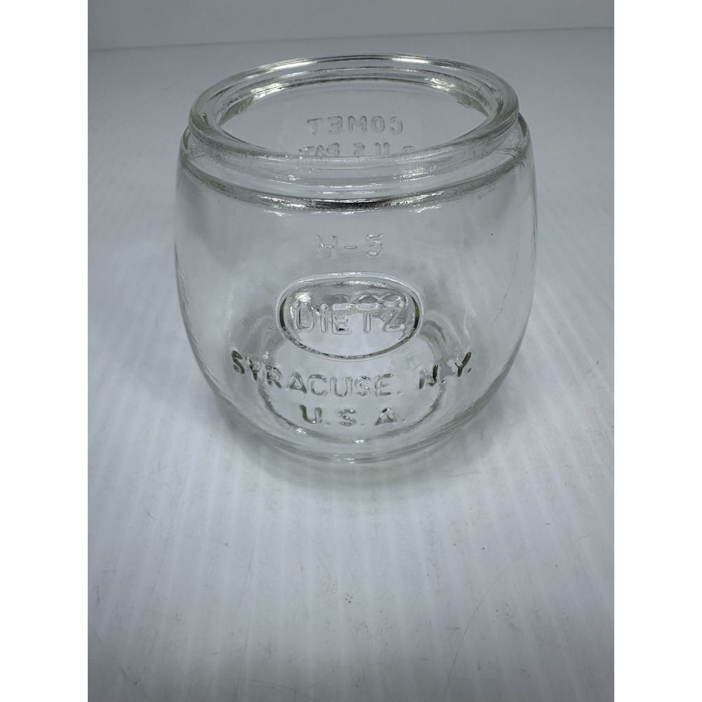 VINTAGE H-5 DIETZ COMET CLEAR GLASS LANTERN GLOBE SYRACUSE N.Y. USA